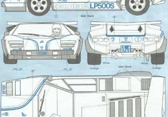 Lamborghini Countach LP500S (Ламборджини Коунтач ЛП500С) - чертежи (рисунки) автомобиля